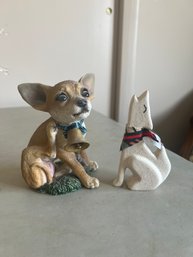 1980s Southwest HOWLING COYOTE VINTAGE & Vintage Living Stone Chihuahua