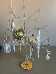 Vintage Ornaments: White Angel, Glass And Beaded