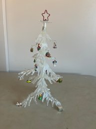 Hand Blown Glass Tree With Ornaments