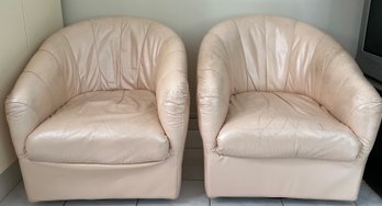 2-Pink Swivel Chairs