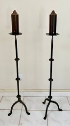 Wrought Iron Floor Candle Holders