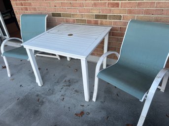 Aluminum Table And 2 Side Chairs