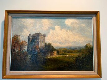 1912 Blarney Castle Signed Lewis Drew Oil On Canvas