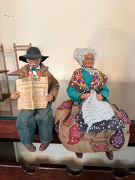 Man And Woman Clay Shelf Sitters