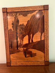 Vintage Wood Picture Marquetry Inlaid Italian Inlay Italy Art