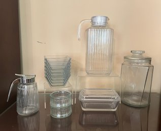 Glass Juice Container, Butter Dish, Square Small Bowls, Lidded Jar, Homey Container And More