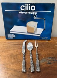 Cilio Stainless Steel Cheese Cutter Made In Germany And 1980s Silea Serving Utensils Tassel Handle
