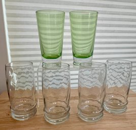 Green Glasses, Libby Clear Glass