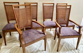 6 Dining Chairs Purple Fabric