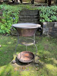 Copper Bird Bath Or Planter Or Elevated Ice Bucket