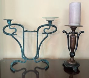 2 Metal Candle Holder