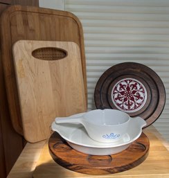 Corning Ware, Trays And Butcher Blocks