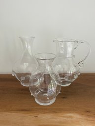 Juliska Glass Round Pitcher, Carafe And Vase