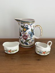 Estrella De Conimbriga Portugal For Casafina Floral Pitcher And Aynsley Cottage Garden Creamer/sugar