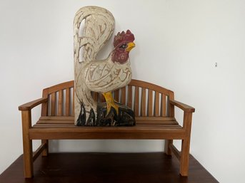 Wooden Chicken And A Smith & Hawkin Small Bench  (19.5 Long)