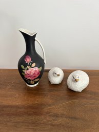 Royal Porcelain Bavaria Germany Vase And Aynsley Duck Salt/pepper Shakers