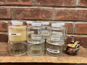 Organize And Stack Your Spice Collection With 2 Small Salt Holders With Tiny Spoons