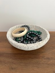 Foam Moooi Bowl, 2 Necklaces And Bone Bracelet