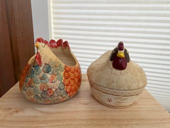 Ceramic Chickens Made In Italy And Temp-tations By Tara