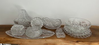 Lot Of Crystal: Platters, Bowls, Candy Dishes, Trinket Boxes And More