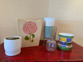 Planter, Flower Pots & Vases: Wood, Ceramic, Pottery And Glass