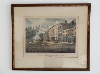 Charles Burton View Of Park Row NY 1830 Engraving
