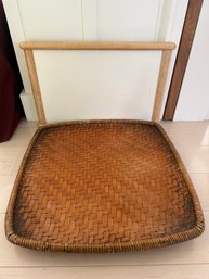 2 Trays: Wood And Rattan