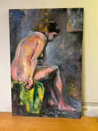 Nude With Green Towel By S. Ranz