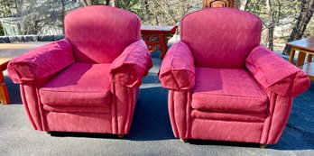 2- Ethan Allen Reddish Comfy Chairs