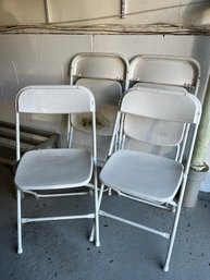 4 Metal & Plastic Folding Chairs