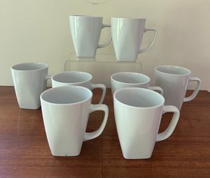 8-Crate And Barrel White Mugs