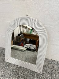 Painted White Bamboo Mirror