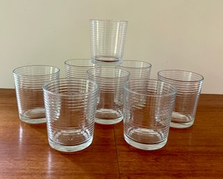 8- Pasabahce Ribbed Drinking Glasses Tumblers From Turkey
