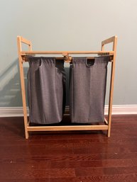 Laundry Basket With Wood Shelf