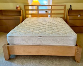 Light Wood Bed And Bloomingdale's Pillow Top Pretty Bed Mattress