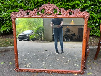 Antique Burled Mahogany Mirror