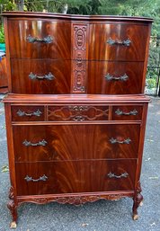 Antique Burled Mahogany 5 Drawer Dresser