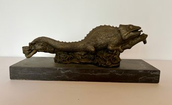 Barye Bronze Gecko Statue