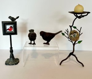 SPI Metal Birds, Candle Holder And Picture Frame