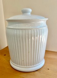 Large White Farmhouse Canister Or  Cookie Jar