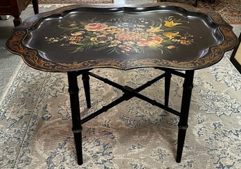 Metal Collapsible Hand Painted Tray Table