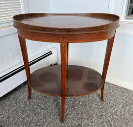 Wood End Table With A Lip