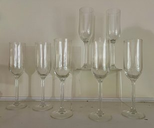 7- Crown Corning Lead Crystal Uptown Champagne Flutes
