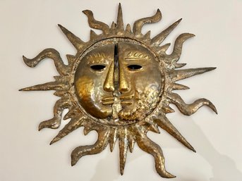 Brass Sun And Moon Wall Hanging Made In Mexico