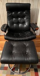 Ekornes Stressless Recliner With Ottoman Black Leather