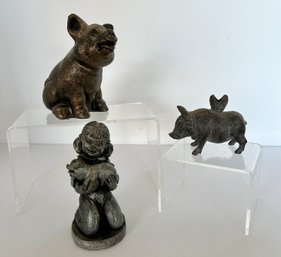 Metal And Resin Pigs: Charlottes Web