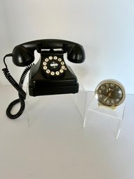 Crosley Vintage Like Phone And Advance Wing Up Clock