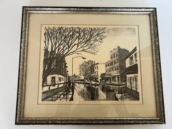 Warburton Avenue Hastings On Hudson Lithograph By Wendy Sussdoy