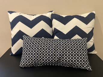 3- Blue Decorative Pillows