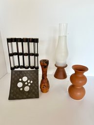 Mid Century Vases, Trays, Candle Holders And More